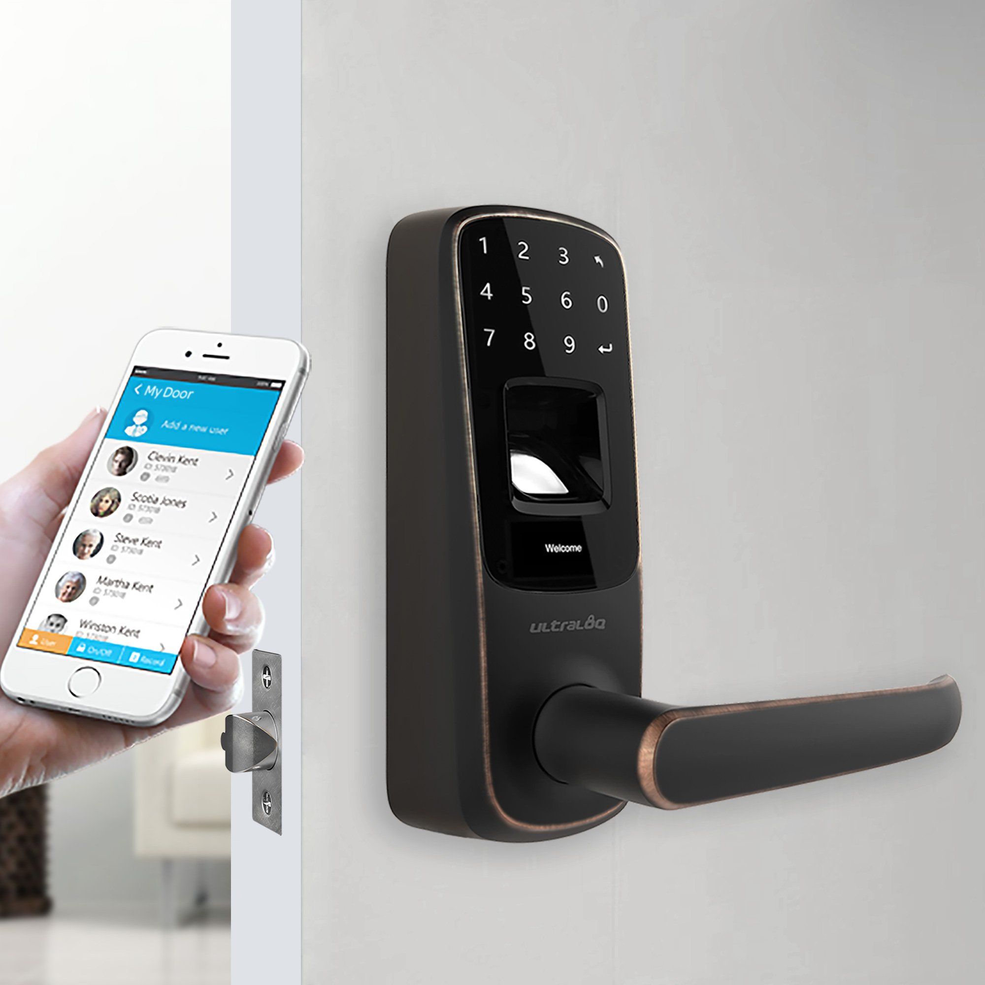 Ultraloq UL3 BT (2nd Gen) Bluetooth Enabled Fingerprint and Touchscreen Smart Lever Lock | Remote Pro